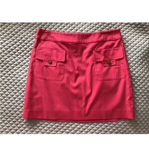 Tory Burch Perer logo Pink Mini Skirt Size 4 hot Pink